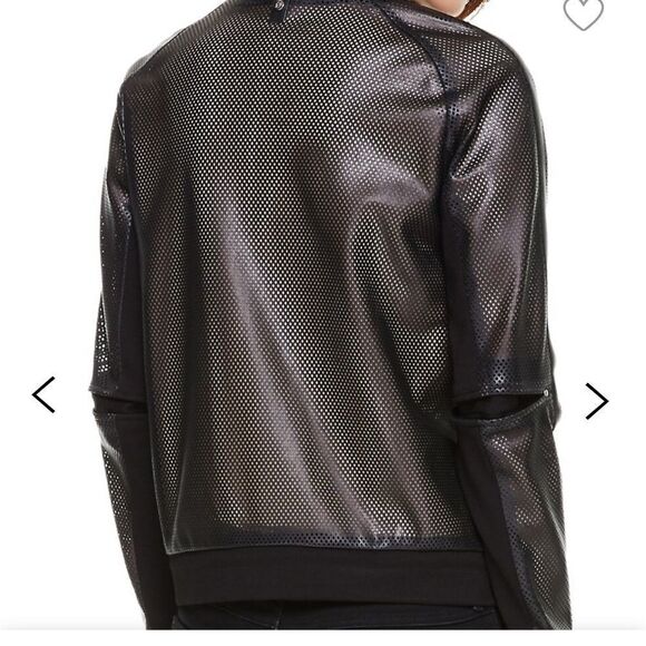 Sosken Cara Perforated Faux Leather Bomber Jacket Sz 2 - Picture 4 of 16